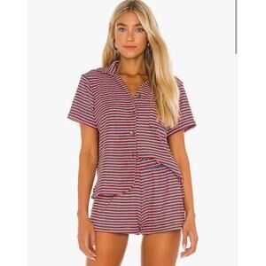 Frankie’s Bikini Coco Top Sunset Stripe Casual Vibrant Preppy Nautical - S